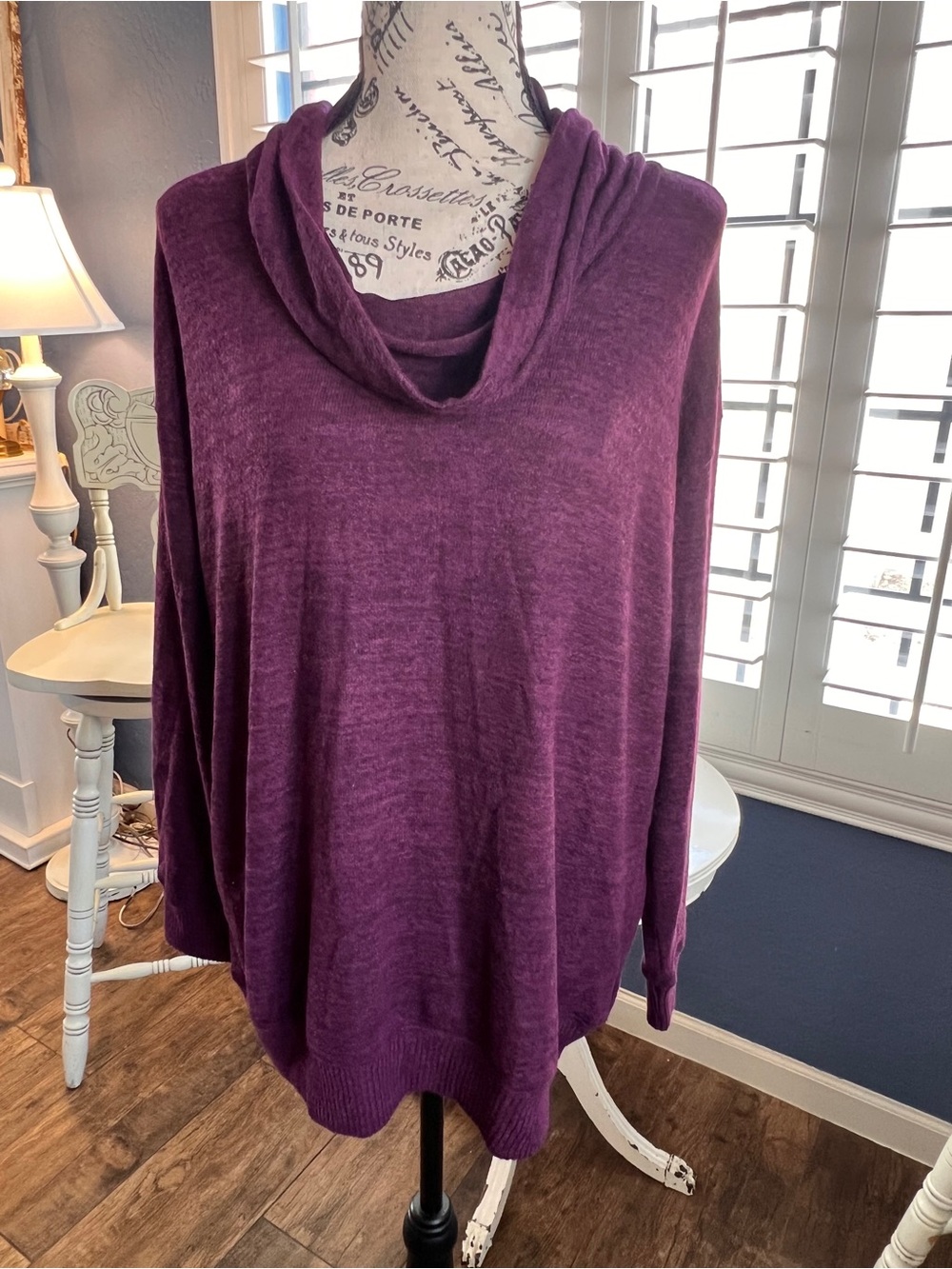 torrid Plum Cowl Neck Long Sleeve Sweater